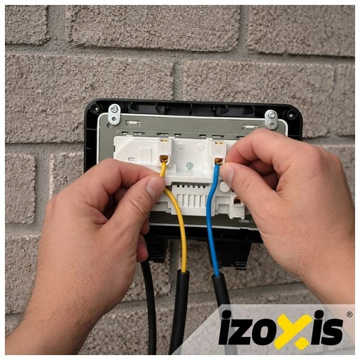 Double external socket 17x11x10cm Izoxis