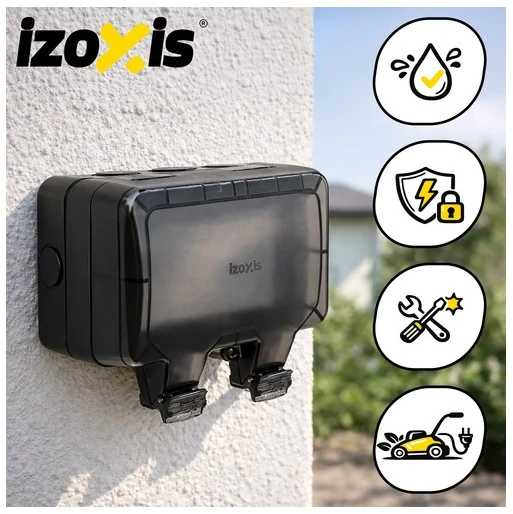 Double external socket 17x11x10cm Izoxis