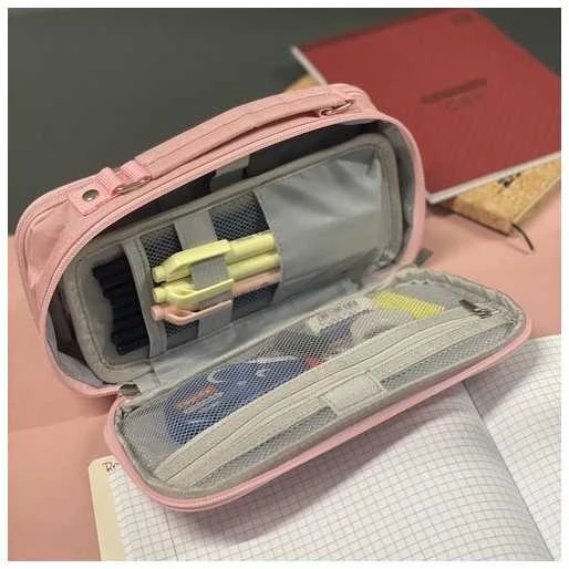 Double extendable pencil case - pink Maaleo 24517