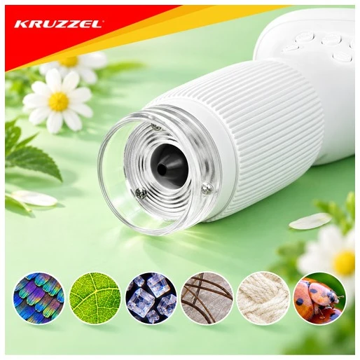 Kruzzel 1000x Baltas Educational Microscope
