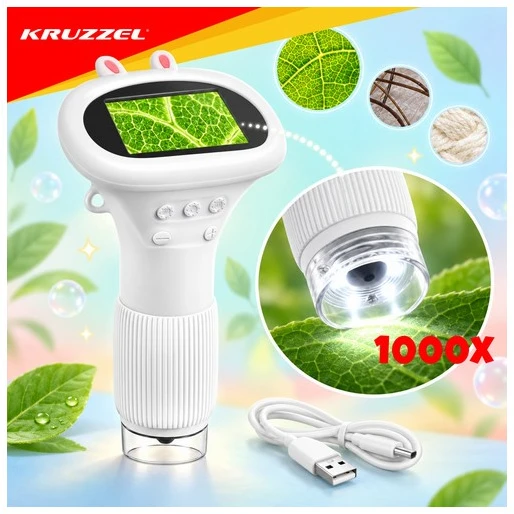 Kruzzel 1000x Baltas Educational Microscope