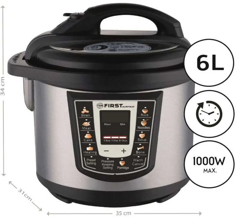 Daugiafunkcinis puodas First 1000W electric pressure cooker 6L