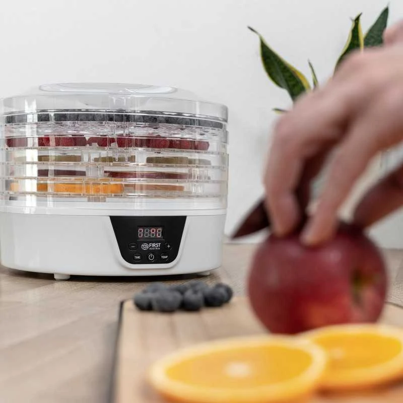 FIRSTAUSTRIA TZS First Austria Food DehydratOr, 380W Max, 5 Round Layer, Digital Timer+Temp FA-5126-8