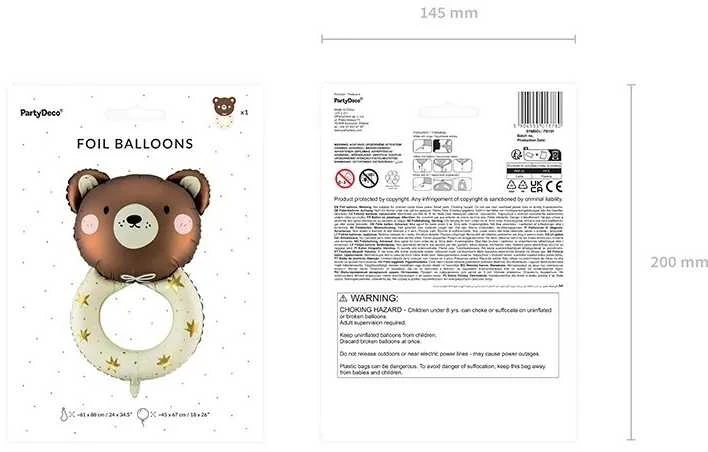 Folijos balionas Rattle bear 45cm x 67cm