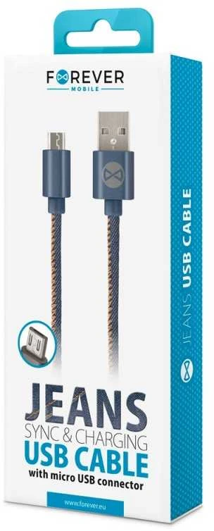 Forever Laidas "Jeans" micro-USB, 1m 2A