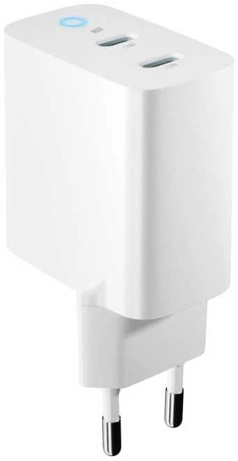 Forever TC-06-65CC GaN PD QC įkroviklis 2x USB-C 65W baltas