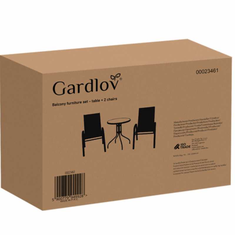 Gardlov Balkono baldų komplektas - stalas + 2 kėdės