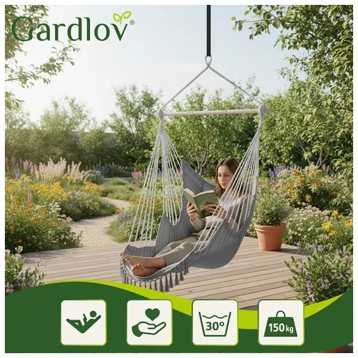 Gardlov pakabinamas sūpynių krėslas, 210 cm, pilkas