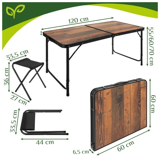 Gardlov sulankstomas sodo stalas + 4 kėdės