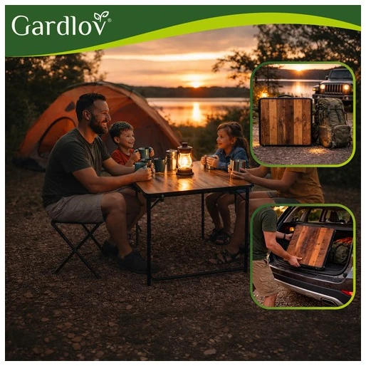 Gardlov sulankstomas sodo stalas + 4 kėdės