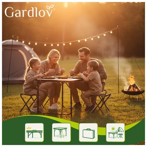 Gardlov sulankstomas sodo stalas + 4 kėdės