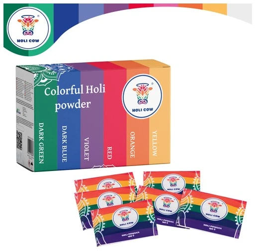 Holi spalvų miltelių rinkinys 6x100g Holi Cow 27335