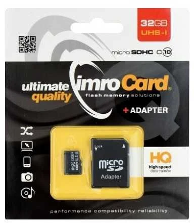 Imro atminties kortelė 32GB Micro SDHC cl. 10 UHS-I + adapteris