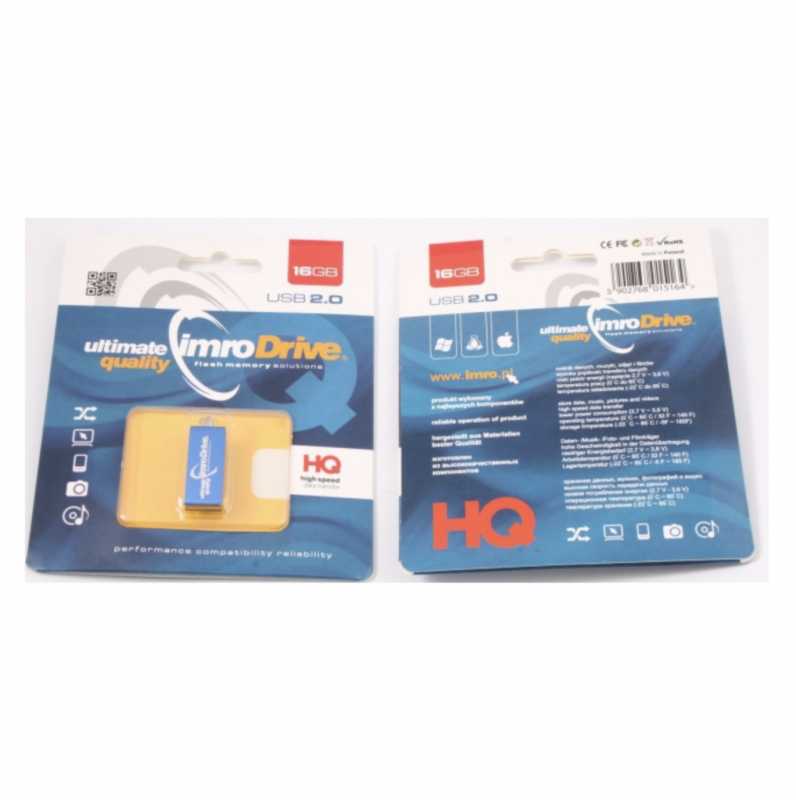 "Imro pendrive" 16GB USB 2.0 Edge mėlynos spalvos