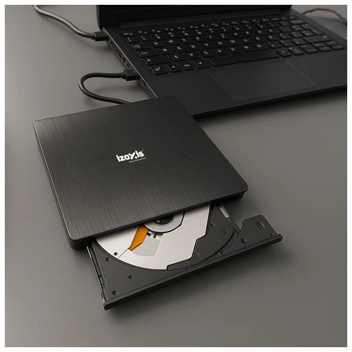 Išorinis diskas + CD/DVD įrašymo įrenginys Izoxis 26083