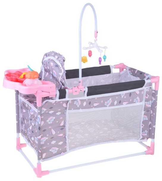 Jokomisiada 2-in-1 Sweet Dream Doll Set – Crib and High Chair ZA5918