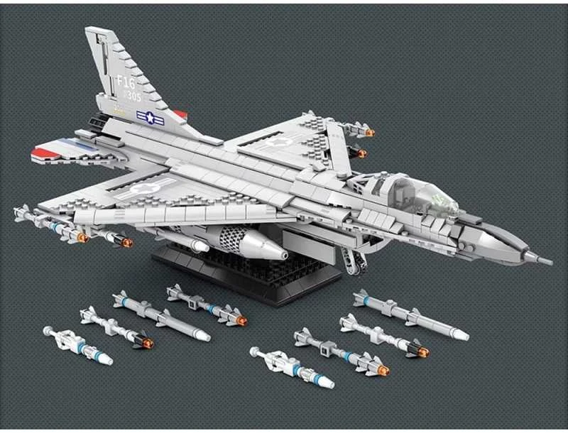 Jokomisiada Reobrix F16 naikintojas lėktuvų statybos blokeliai