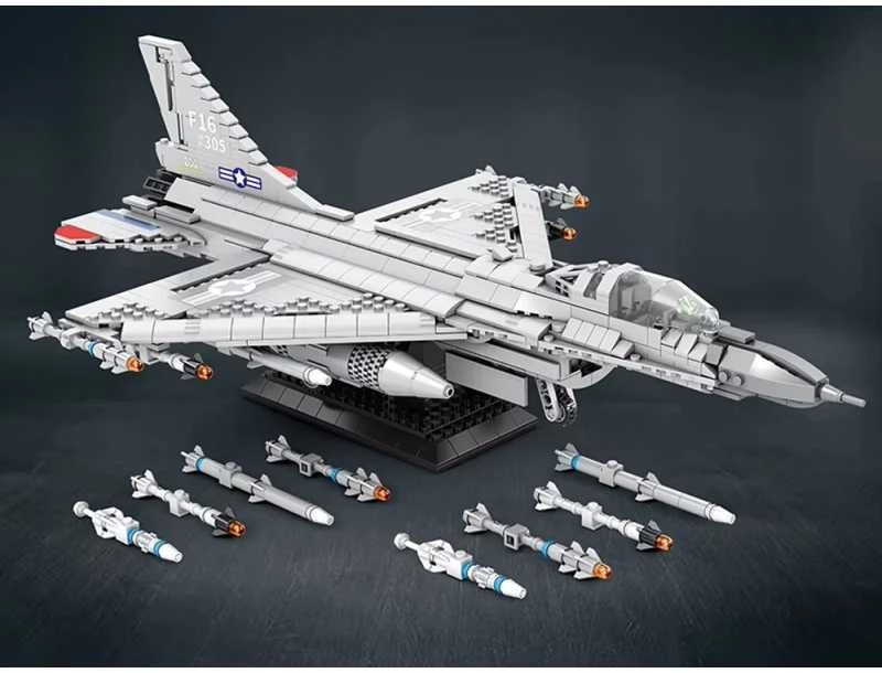 Jokomisiada Reobrix F16 naikintojas lėktuvų statybos blokeliai