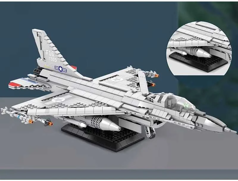 Jokomisiada Reobrix F16 naikintojas lėktuvų statybos blokeliai