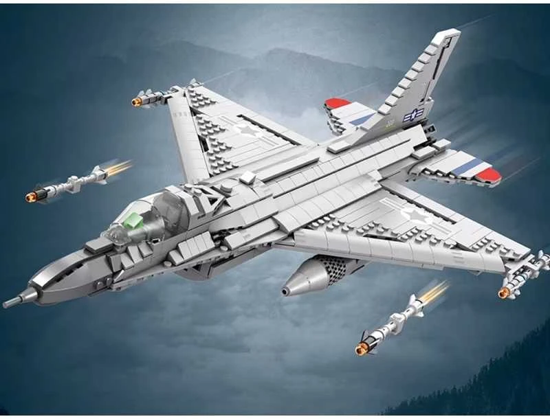 Jokomisiada Reobrix F16 naikintojas lėktuvų statybos blokeliai
