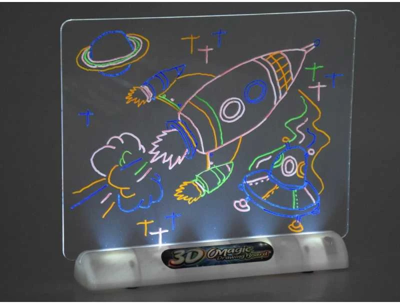 Jokomisiada 3D piešimo lenta su LED apšvietimu + žymekliai ir akiniai TA0115