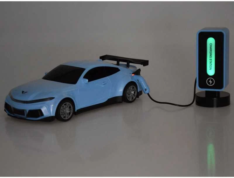Jokomisiada Automobilis + įkrovimo stotelė Elektromobilių spalvoti žibintai RC0687