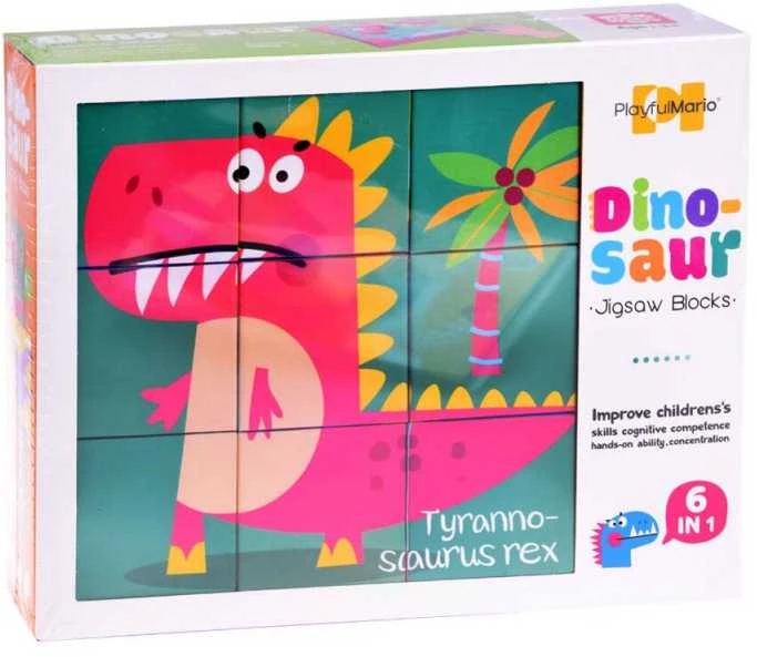 Dėlionė Jokomisiada Dideli blokai dinozaurų galvosūkis 6 nuotraukos