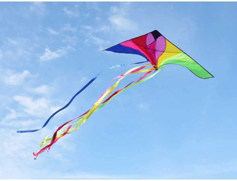 Jokomisiada Large Light Kite with colorful ribbons 190x100cm ZA5571