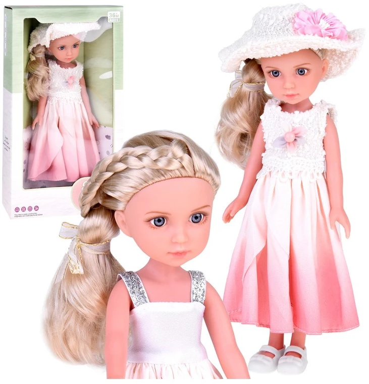 Jokomisiada Elegant Stylish Doll in Hat with Long Skirtas šviesiems plaukams Hair ZA5314