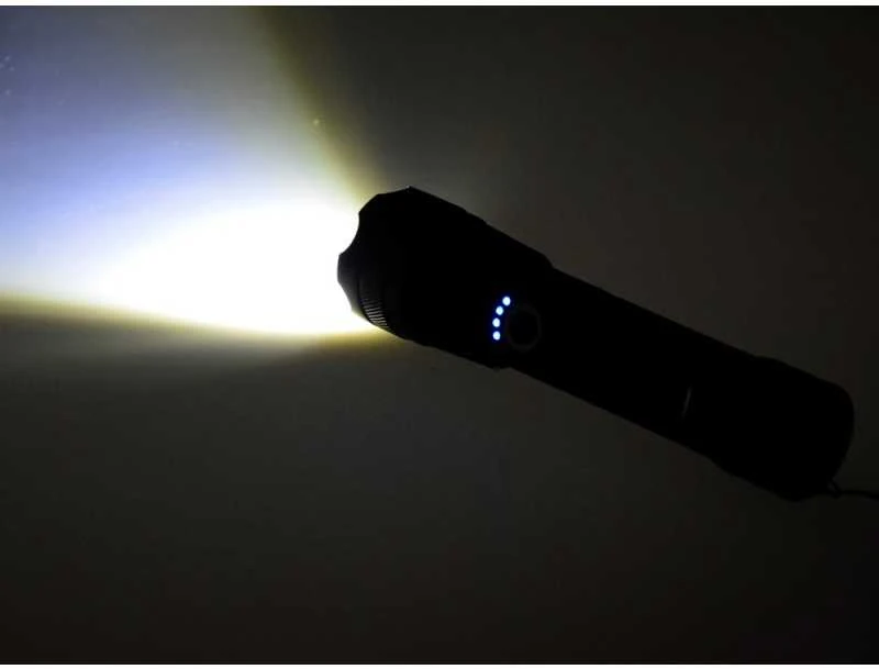 Jokomisiada Galingas USB įkraunamas LED žibintuvėlis, atsparus vandeniui SP0799