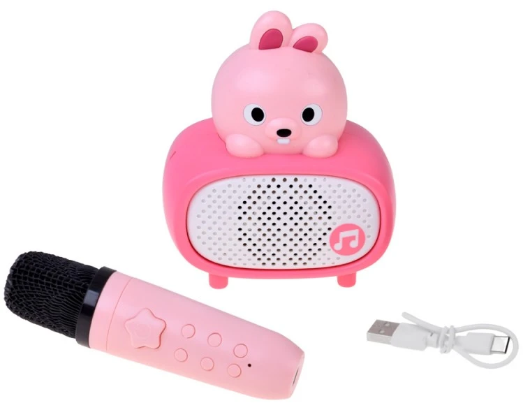 Jokomisiada Interactive Bluetooth Karaoke Microphone Speaker Bunny Music IN0193