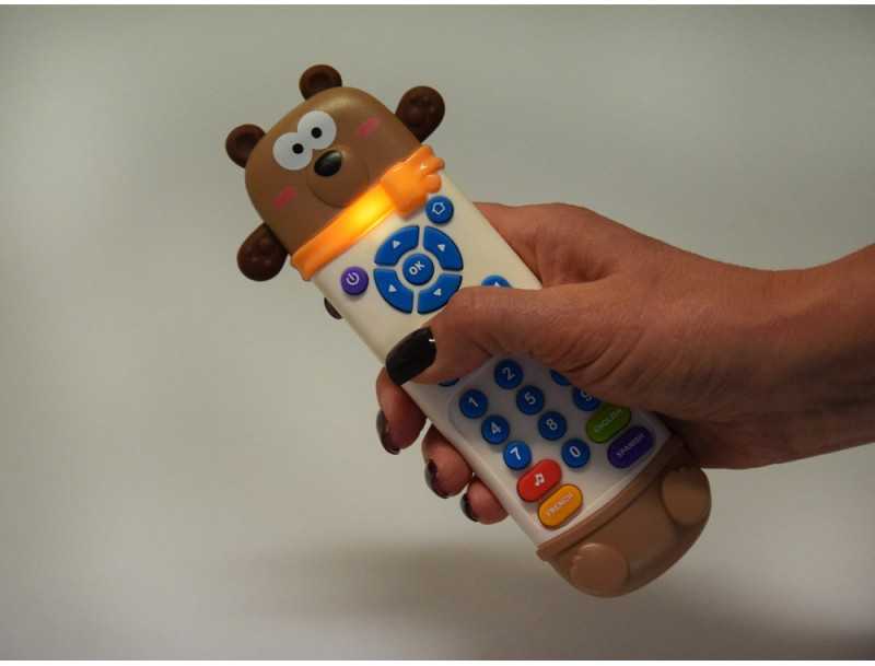 Jokomisiada Interactive remote control - 2-in-1 TEDDY BEAR teether for children + funny sounds ZA6017