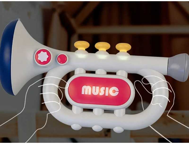 Jokomisiada Interaktyvus trimitas vaikams, 3 grojimo režimai, muzikos instrumentas ZA5446