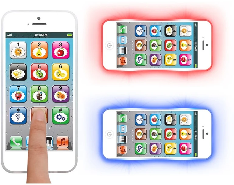 Jokomisiada Interactive Toy Išmanusis telefonas for Children 8 Modes Lights Sounds USB ZA6421