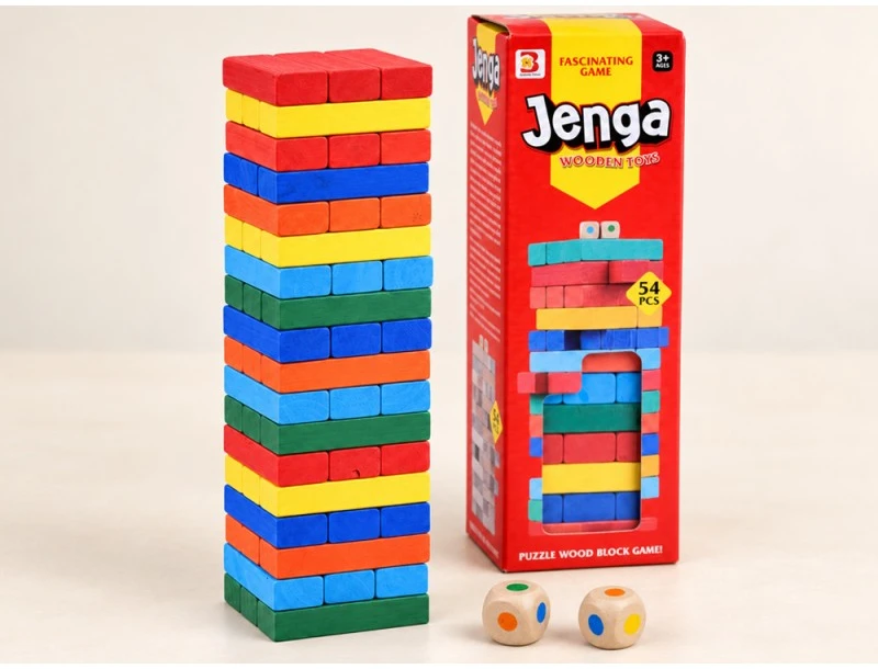 Jokomisiada JENGA svyruojančio bokšto arkadinis žaidimas – medinės kaladėlės ZA6636