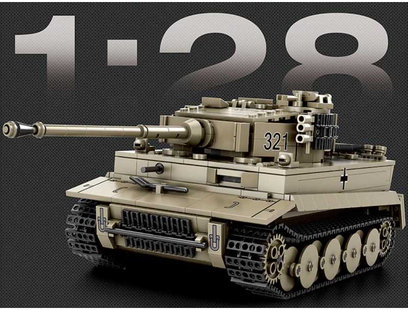 Jokomisiada Construction blocks tank TIGER I World of Tanks 1140ele 1:28 ZA5807