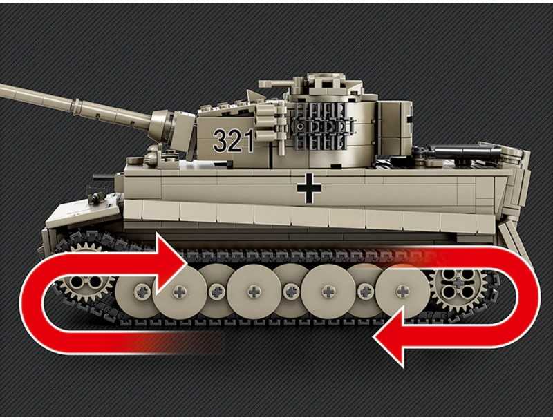 Jokomisiada Construction blocks tank TIGER I World of Tanks 1140ele 1:28 ZA5807