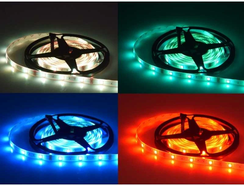 Jokomisiada LED juostelė 5m RGB + nuotolinio valdymo pultas vandeniui atspari