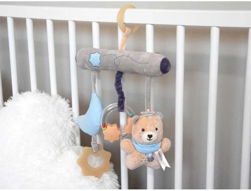 Jokomisiada Crib Hanging Toy with Teddy and Teether – Newborn Gift ZA5878