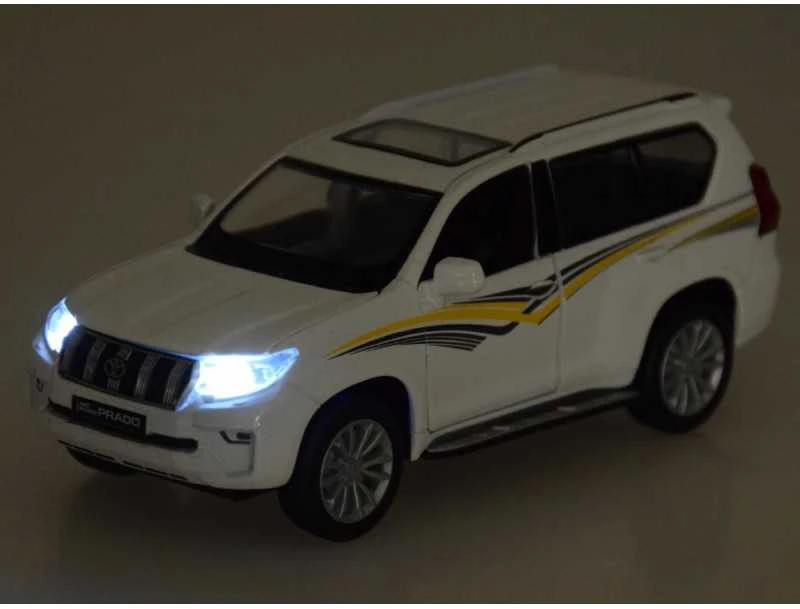 Jokomisiada Metalinis automobilio modelis TOYOTA LAND CRUISER PRADO su šviesa ir garsu visureigis ZA5056
