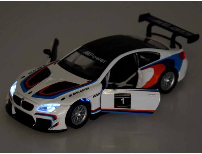 Jokomisiada Metalo automobilių sporto modelis „BMW M6 GT3“ skalė 1:32 Šviesos garsas ZA4613