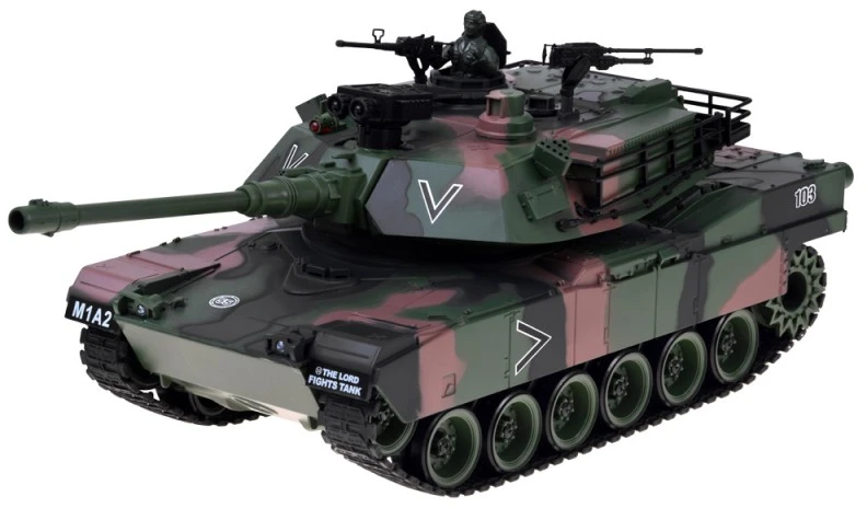 Jokomisiada Remote-Controlled RC Abrams M1A1 Tank Smoke Sound Lights 45 cm RC0770