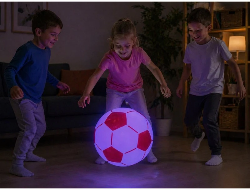 Jokomisiada Inflatable LED Ball for Kids 67 cm – Lightweight, Glowing, Perfect for Play SP0869