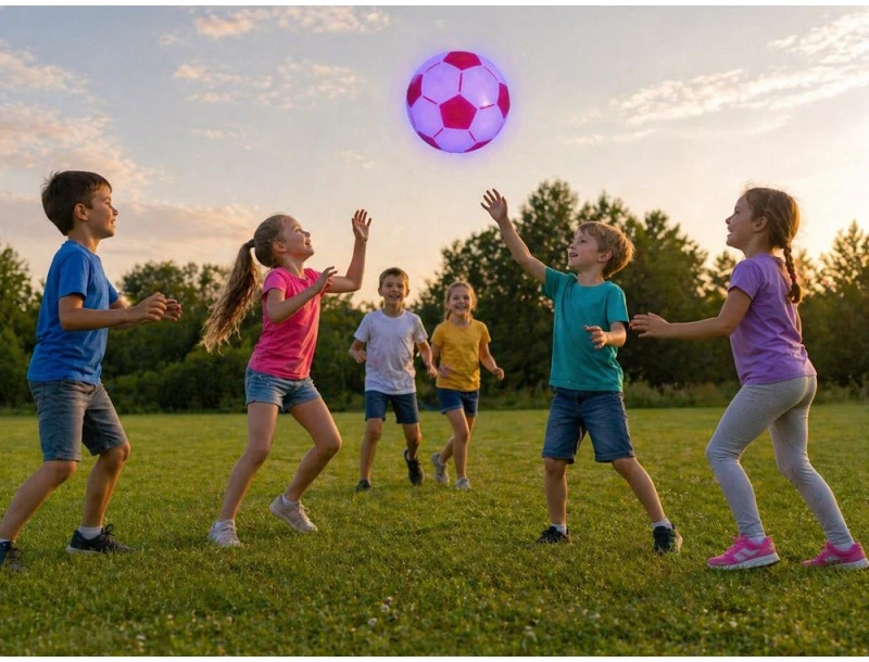 Jokomisiada Inflatable LED Ball for Kids 67 cm – Lightweight, Glowing, Perfect for Play SP0869