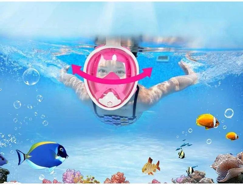 Jokomisiada Rožinė kaukė su vamzdeliu nardymui ir snorkeliavimui S/M SP0762 RO