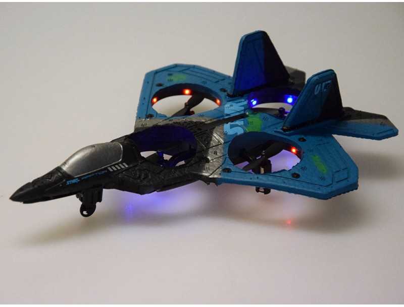Jokomisiada Remote Controlled Fighter Drone Raptor Light Quadcopter RC0726 NI