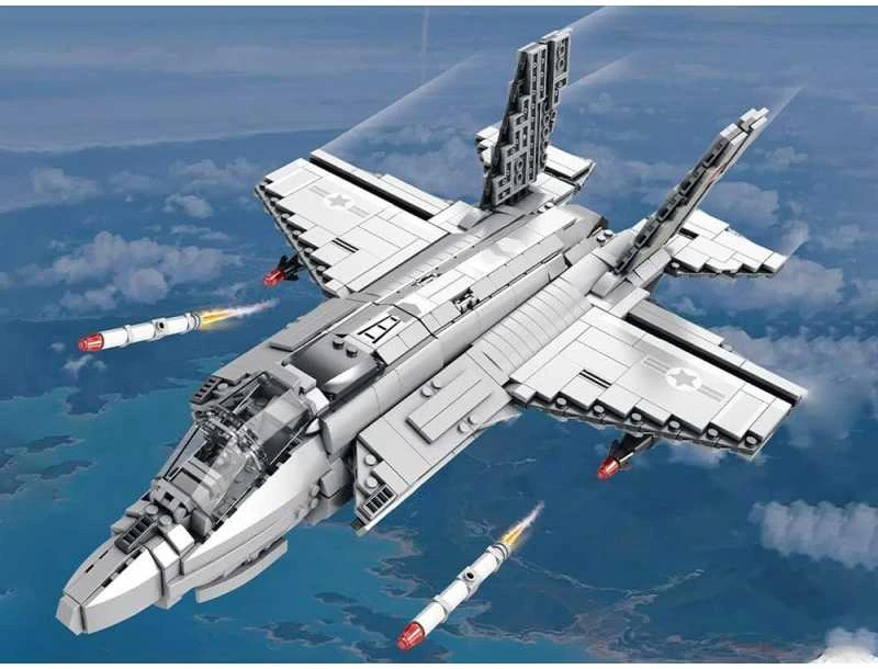 Jokomisiada Techniniai blokai Licencijuotas amerikiečių naikintuvas F-35 Lightning II 1600 dalių ZA5799