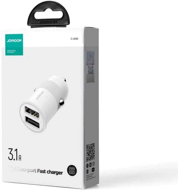Automobilinis įkroviklis Joyroom C-A06 2xUSB 3.1A baltas