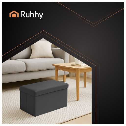 Juodas velvet pouf 60x30x30 cm Ruhhy 25995