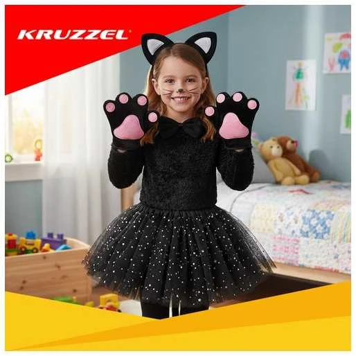7-piece cat costume - juodas Kruzzel 26745